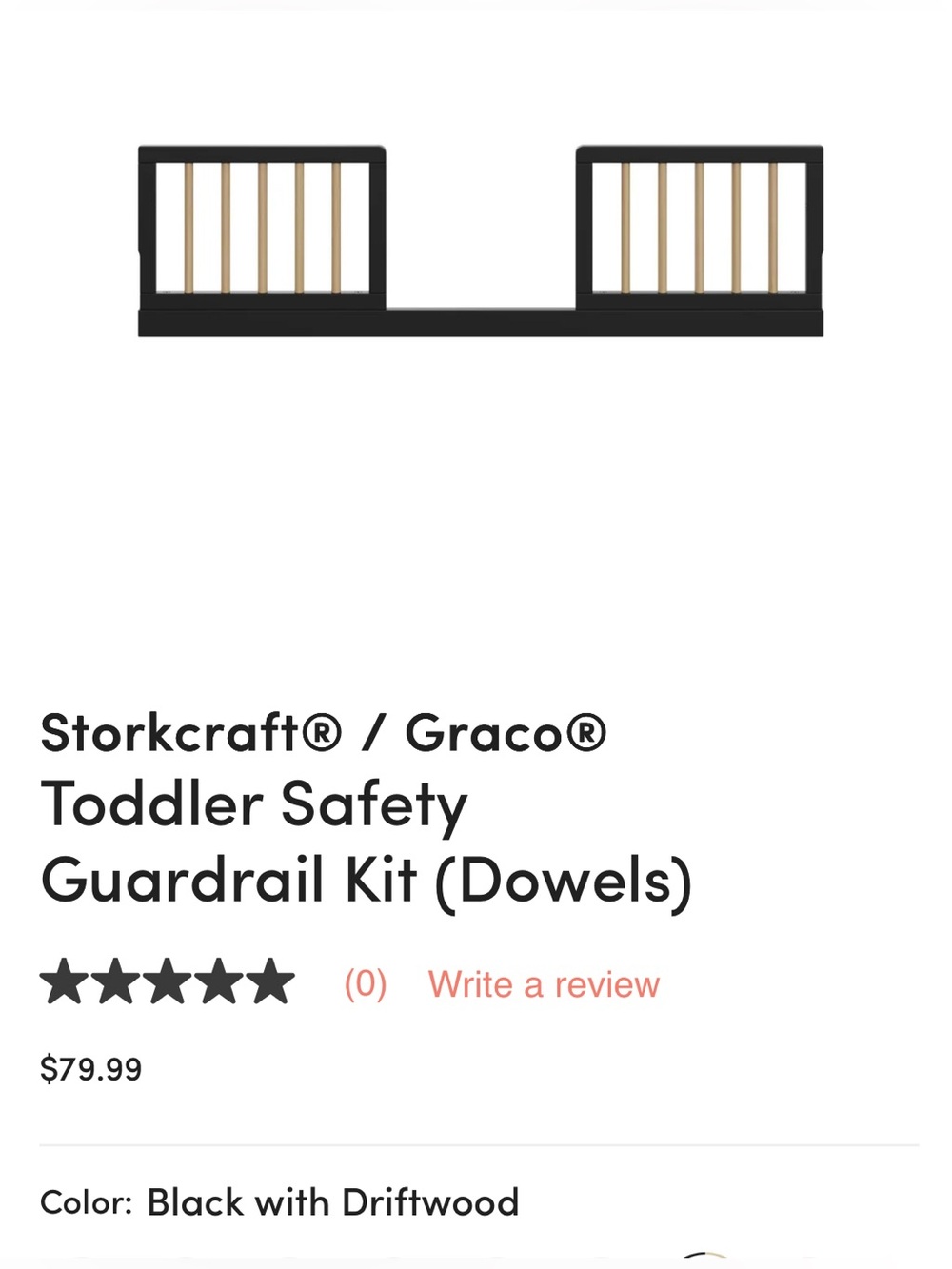 Storkcraft/ Graco
Toddler Safety Guardrail Kit (Dowels)